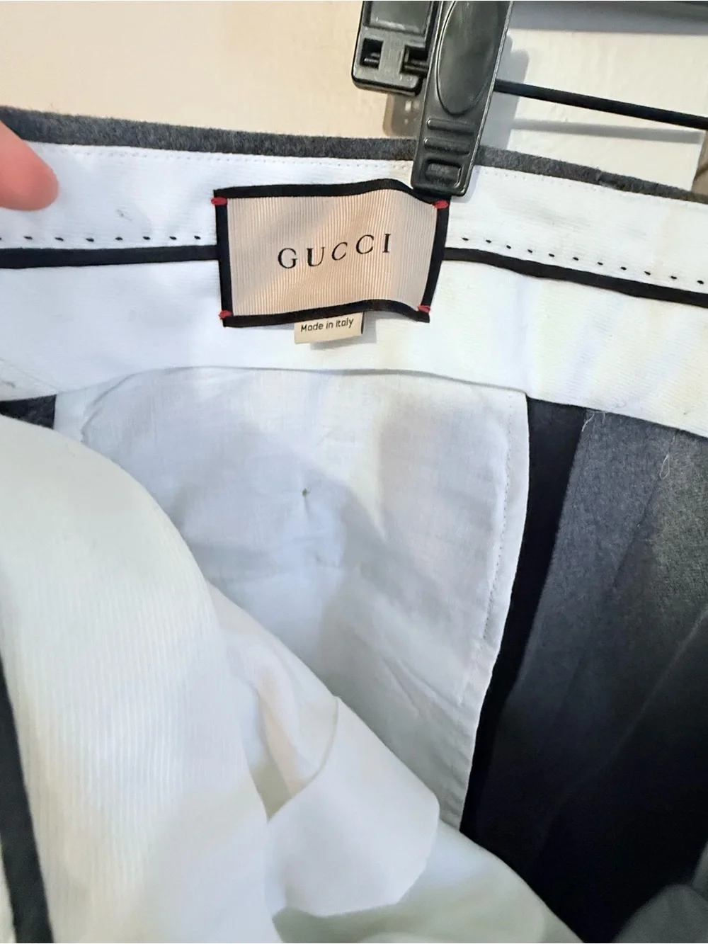 Gucci Classic Men's Gray Dress Pants with Subtle Side Stripe